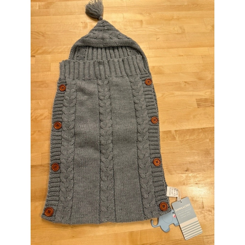 XMWEALTHY Baby Swaddle Blanket Gray Newborn NWT MSRP $35
